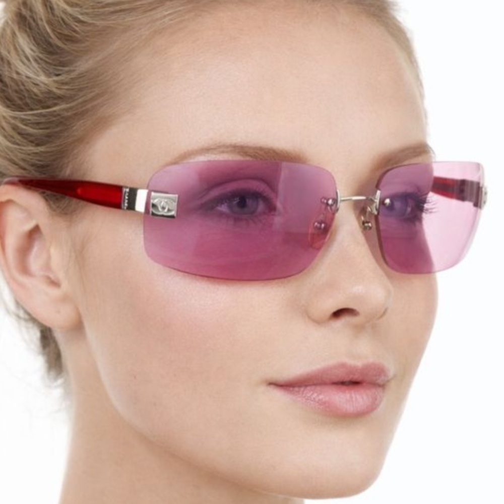 CHANEL Pink and Red Sunglasses